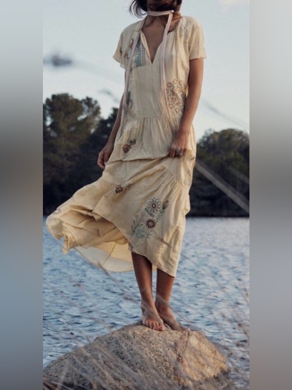 Zara Embroidered Maxi Dress - Picture 7 of 8